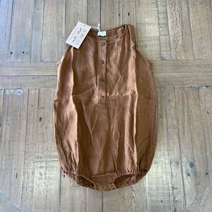 The Simple Folk Freedom Romper 7-8 Years Rust Organic Cotton Unisex Bohemian